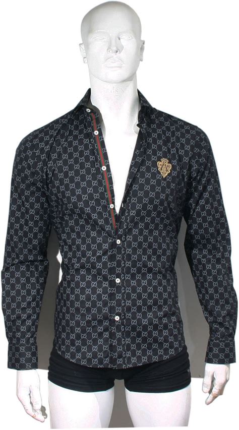 gucci shirt classic dark blue|Gucci Dress Shirts for Men .